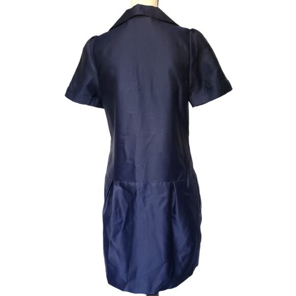 Thread Social Drop Waist Shirt Womens Dress Sz 4 Preppy 60s Retro Mod Navy - Picture 6 of 10